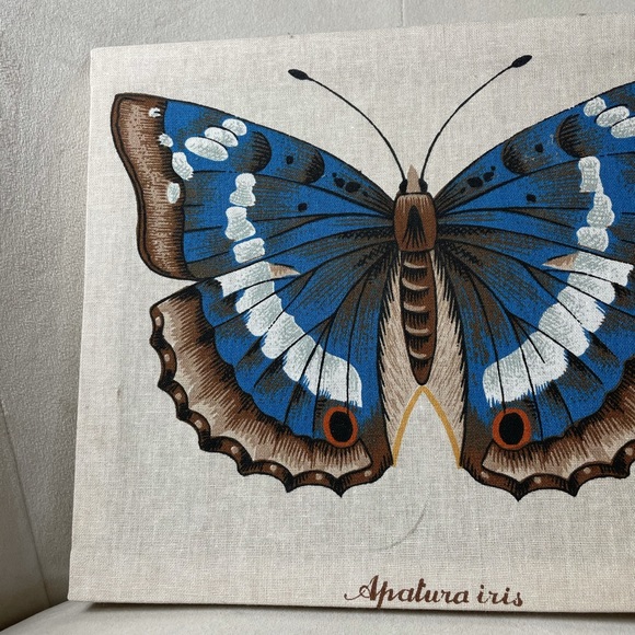 Boho Apatura Iris Butterfly Wall Hanging Canvas - Picture 2 of 6
